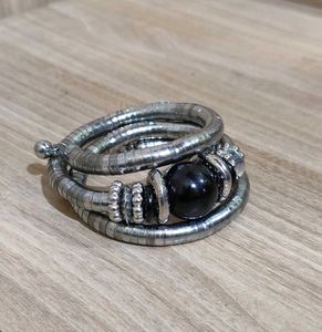 Silver Plated Spring Coil Bangle