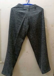 Greyish black white dots High waist Trousers Pant