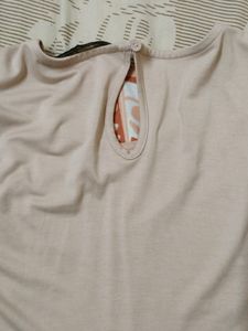 Denim Jeans And Casuals Beige Top
