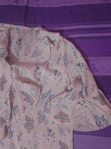 Peach Color Floral Top