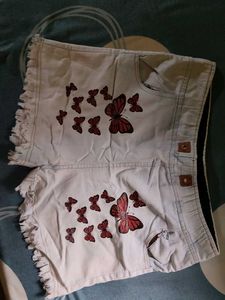 Butterfly Denim Shorts