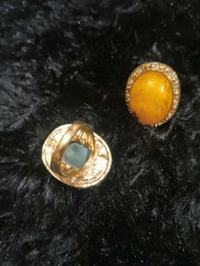 Vintage Gold-Tone Stone Rings