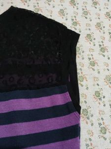 Striped Lace Top