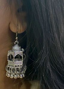 Oxidized jumar earrings