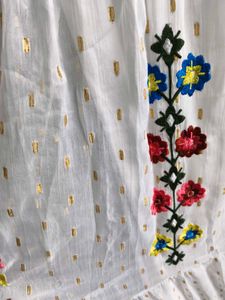 Boho Embroidered White Maxi Dress