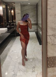 Rust Split Slip Dress