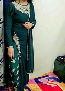Green Embroidered Salwar Kameez