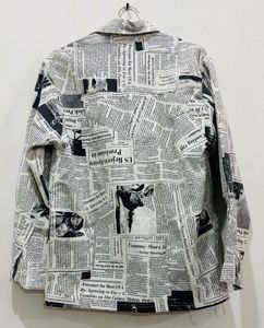 Newspaper Print Button-Down Shirt