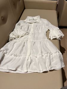 White Ruffled Mini Dress