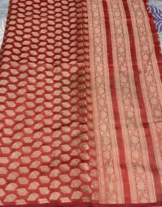 Elegant banarasi orange fabric