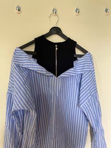 Double Layer Off Shoulder Fancy Shirt
