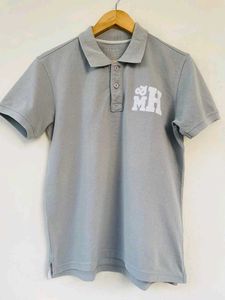 Mast And Harbour Formal Collar Tshirt Grey Color