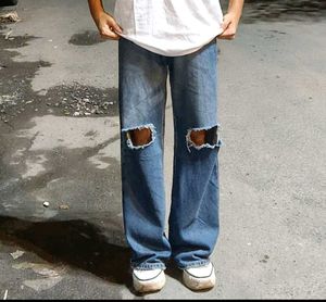 Ripped Wide Leg Jeans