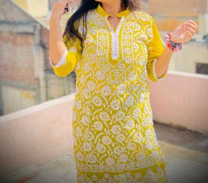 yellow chicken kari kurti