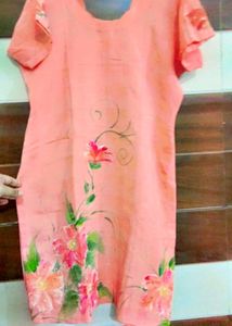 Gorgeous Hand Painted Prach Color 3 Piece Suit Se