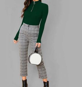 Women Green Collared Top