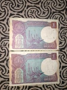 Rs. 1 Rare 2 Notes 1985