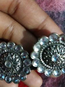 Silver Tone Stud Earrings