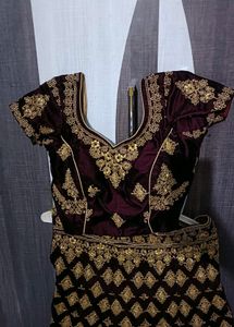 Heavy Kundan Work with Zaari Embroidery  Lehenga
