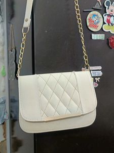 Cream Sling Bag / Women Purse 👜