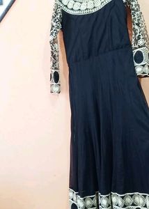 Black Net Embroidery Anarkali And Heavy Dupatta