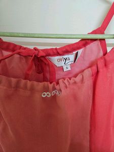 Red Ombre Spaghetti Strap Dress