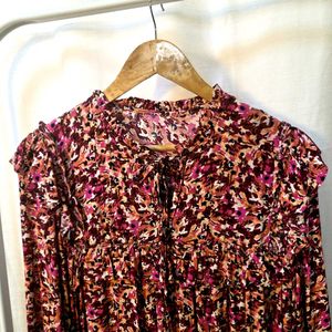 Boho Floral Print Maxi Gown