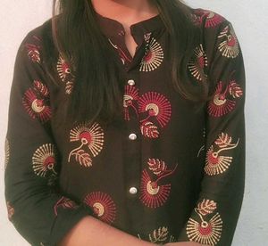 Elegant Brown Printed Kurta