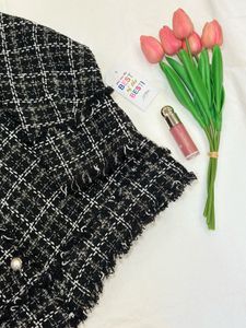 Tweed Cropped Jacket With Skorts Set