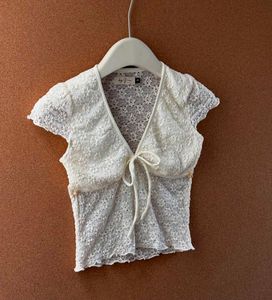 Lace Pearl Button Blouse