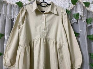 Beige Long Sleeve Dress