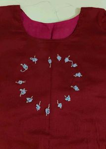 Maroon Beautiful Worked Kurti