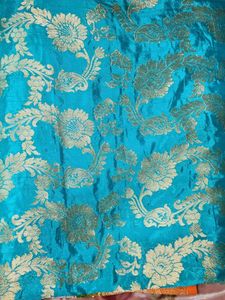 Stunning Orange &amp; Turquoise Blue Banarasi Silk Sar