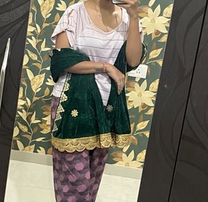 Green Velvet Dupatta