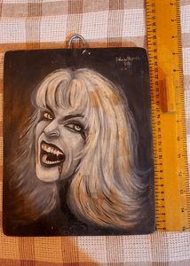 Vintage Gothic Vampire Painting On Wooden Board🧛