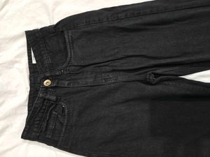 High-Waisted Black Jeans