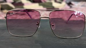 Gold Frame Purple-Pink Gradient Sunglasses