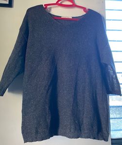Chocol Raffine Loose Fit Dark Grey Sweater