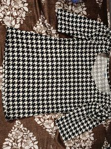 Houndstooth Print Top