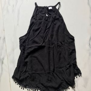 Divided Black Tank Top