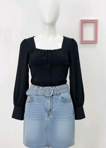 Chic Black Long Sleeve Top