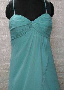 Turquoise spaghetti Strap Gown