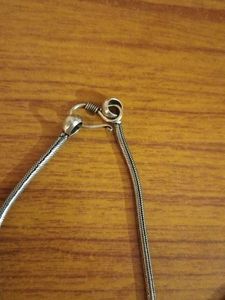 Boho Silver Necklace with solid antique pendant