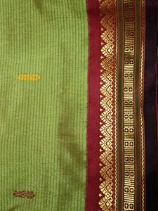 Green &amp; Gold  Maroon Handloom Saree