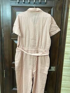Blush Pink Belted Jumpsuit