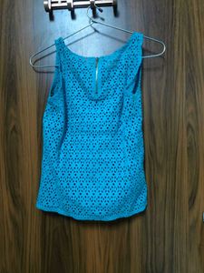 Cute Blue Cut out Tank Top