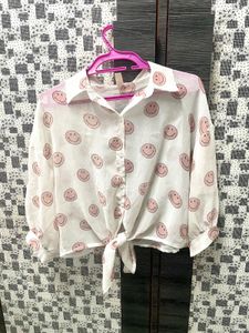 Smiley Face Print Top