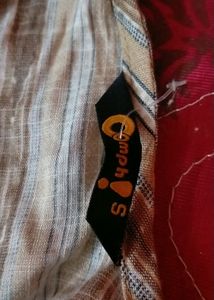Tan And Brown Colour Blouse Cotton