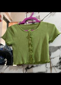 Pinterest Green Crop Top