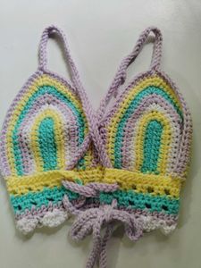 Crochet Rainbow Halter Top